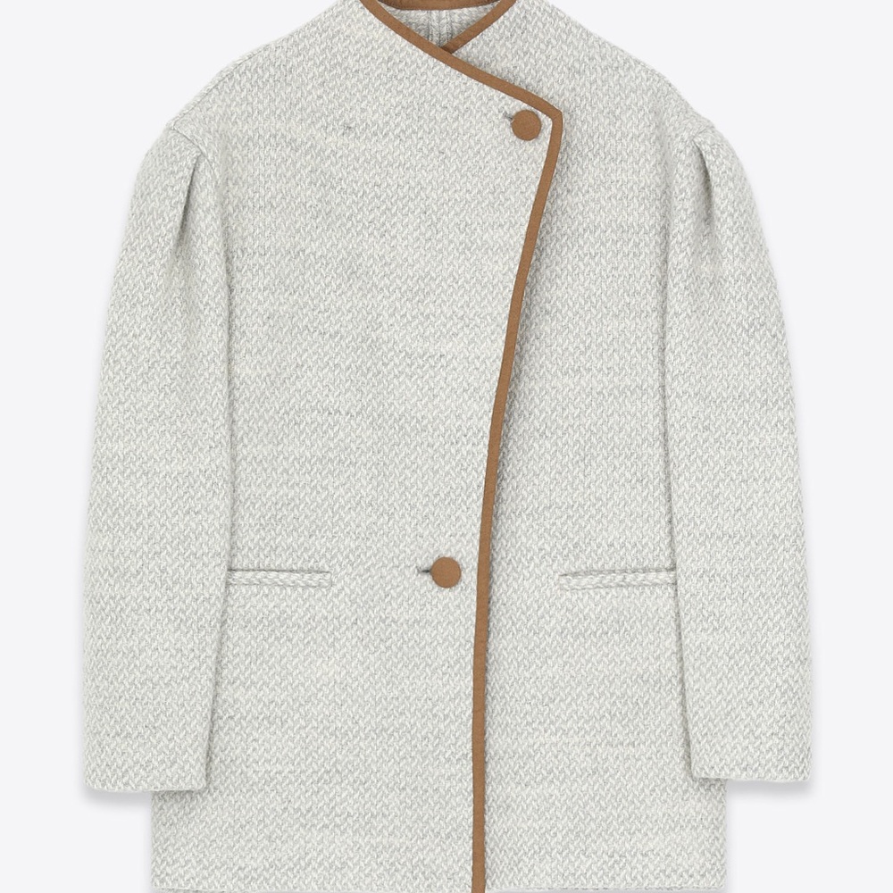 Isabel Marant Etoile Jabadi Jacket - Chalk with Brown Trim